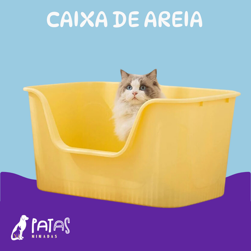 Caixa de areia alta para gatos - Patas Mimadas